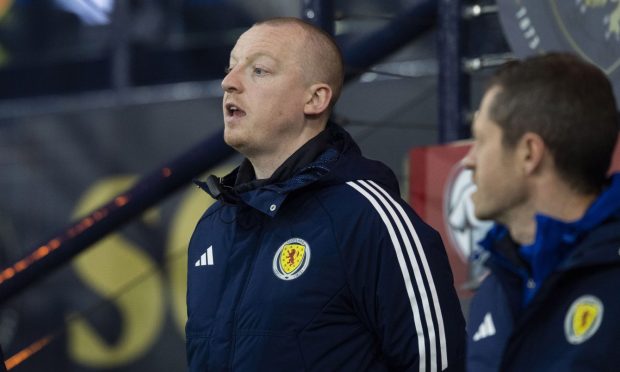 Mark McKenna on duty with Scotland.