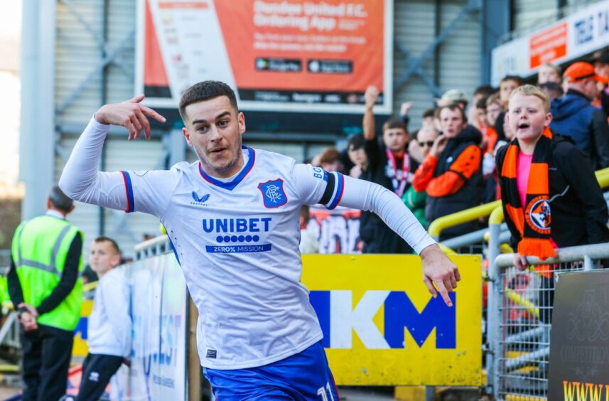 Rangers' Tom Lawrence celebrates scoring the only goal when the sides last met