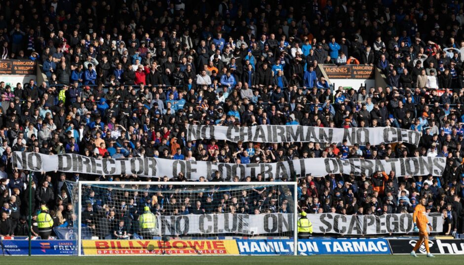 Rangers fans make their feelings known at Kilmarnock