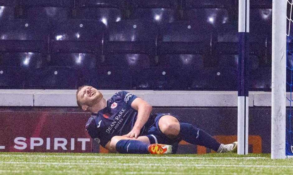 Callum Smith lies in agony after picking up his injury against Ayr United.