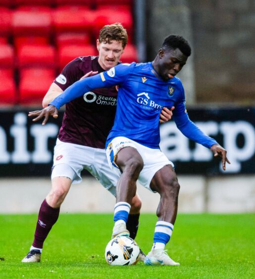 St Johnstone striker, Adama Sidibeh. 