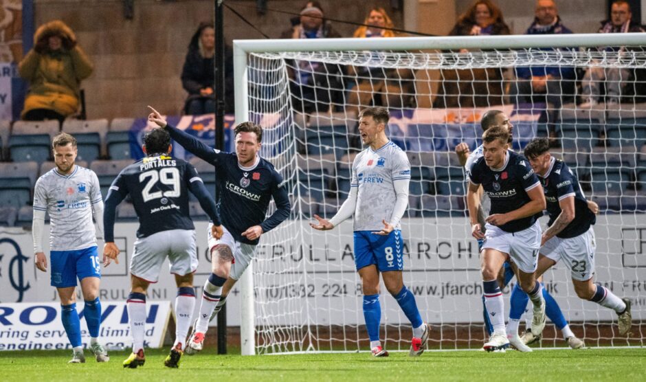 Jordan McGhee capped his comeback after injury with the equaliser. Image: Paul Devlin/SNS