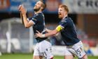 Ziyad Larkeche and Simon Murray celebrate the winner. Image: Paul Devlin/SNS