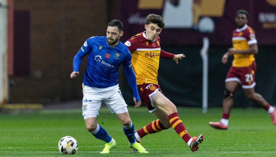 Drey Wright in action against Motherwell.