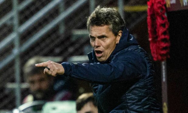 Simo Valakari on the touchline at Fir Park.