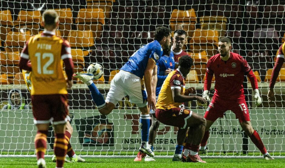 Motherwell open the scoring against St Johnstone.