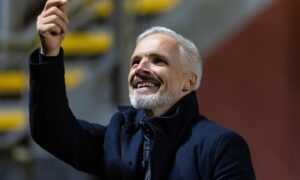 It has been a good week for Dundee United manager Jim Goodwin. Image: SNS