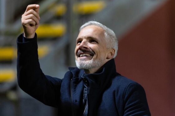 It has been a good week for Dundee United manager Jim Goodwin. Image: SNS