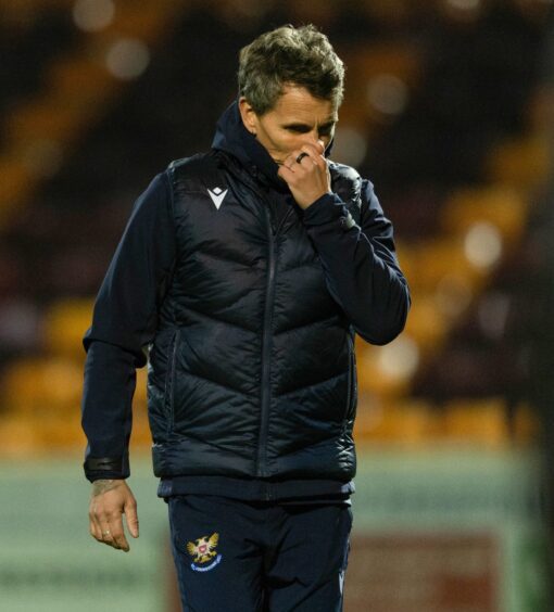 Simo Valakari walks off the pitch after St Johnstone lost to Motherwell.