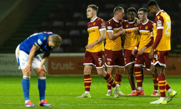 St Johnstone players at full-time against Motherwell.