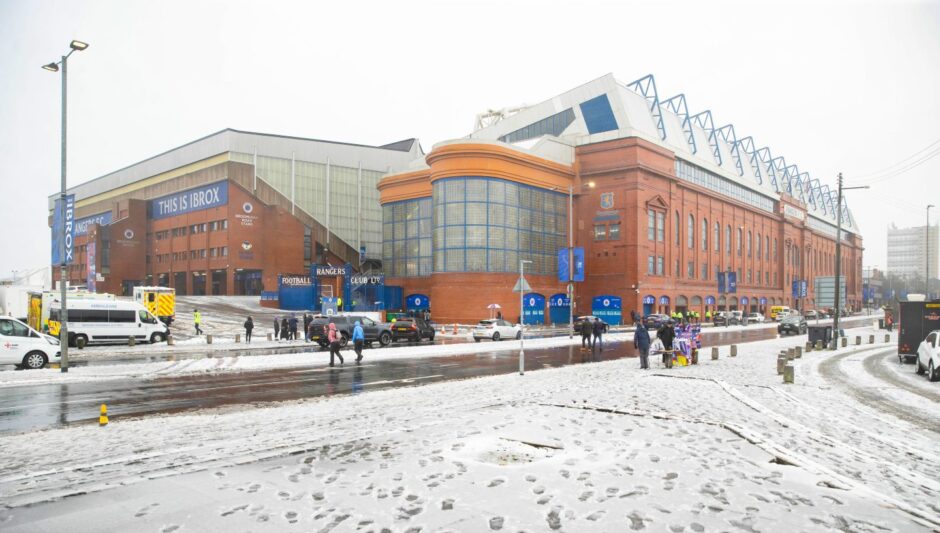 The scene outside Ibrox prior to kick-off.