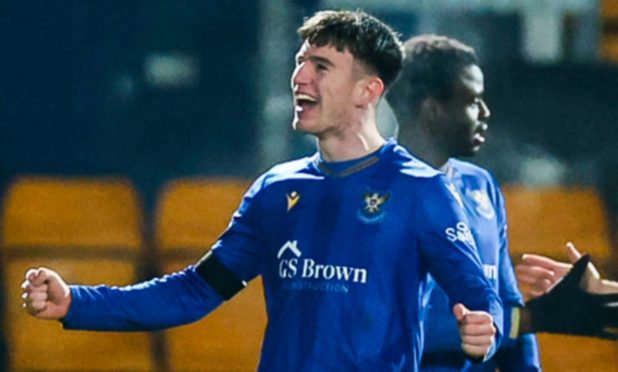 Makenzie Kirk celebrates his winning goal for St Johnstone against Kilmarnock.