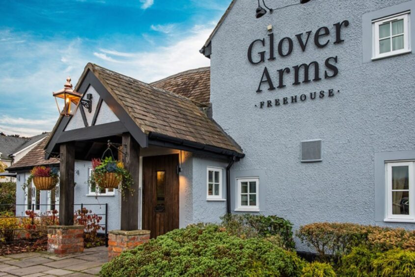 The white exterior of The Glover Arms.