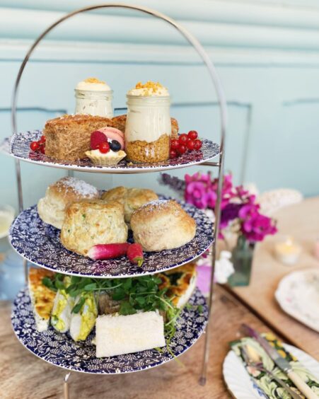 A fresh looking afternoon tea.