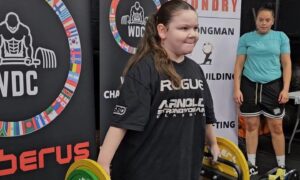 Erin Phillips from Dundee deadlifting 70kg. Image: Melissa Phillips