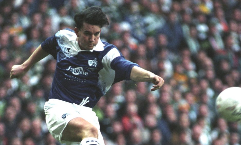 Jason Dair in action for Raith in the Coca-Cola Cup final.