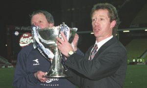 Jimmy Nicholl with the Coca-Cola Cup.