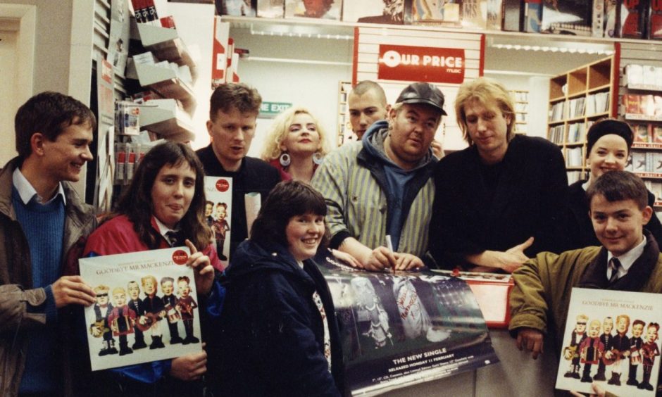 Shirley Manson and Goodbye Mr Mackenzie signing records for fans in Our Price in March 1991.