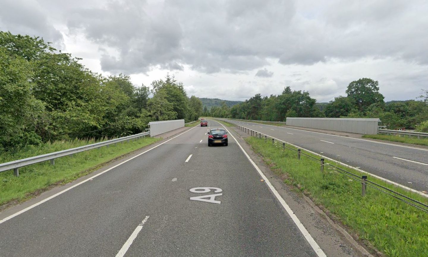 The A9 northbound between Bankfoot and Birnam. Image: Google Street View