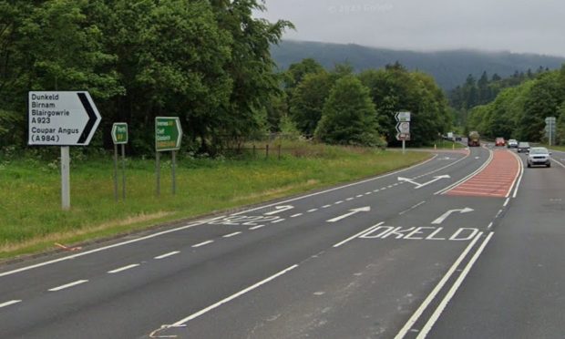 The A9 near Birnam as police appeal for an abnormal load