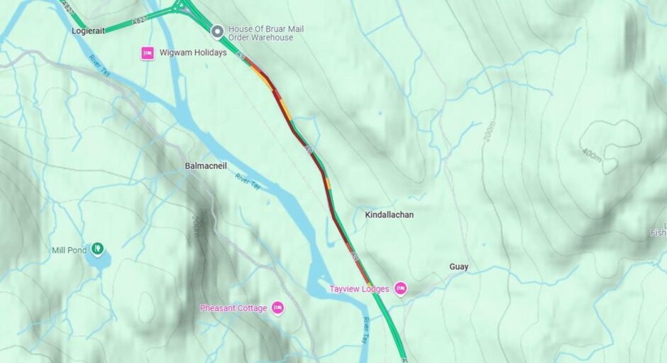 Traffic on the A9 in Highland Perthshire 