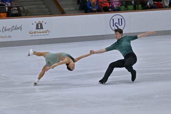 Anastasia Vaipan-Law and Luke Digby in action at the NHK Trophy Grand Prix in Japan. Image: Ice Dundee