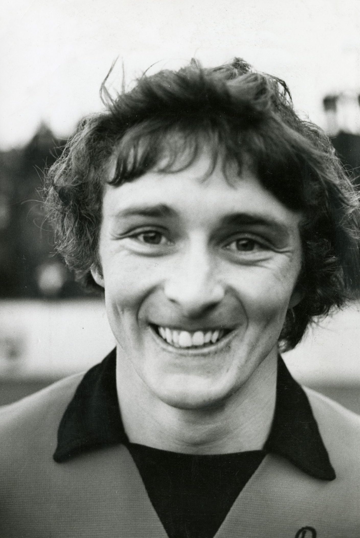 A headshot of a smiling Paul Hegarty after signing for Dundee United in 1974. 