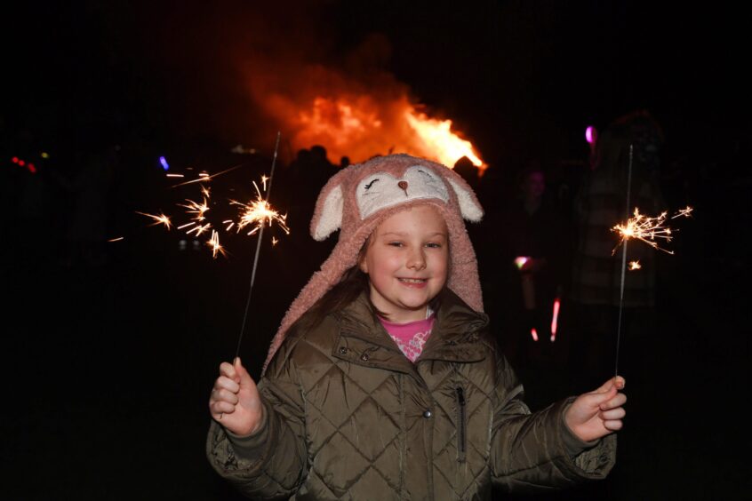 Sparkler fun at the fireworks in Buckhaven. 