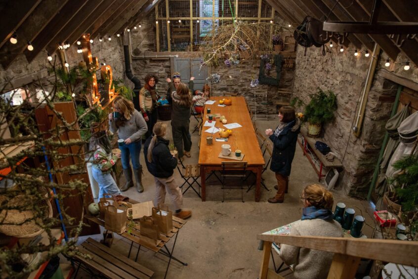 Inside the cosy barn at Tombane Farm.