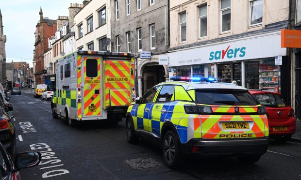 Emergency services at Perth High Street. Image: Stuart Cowper