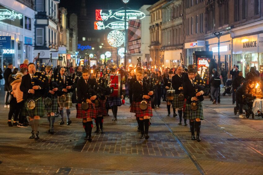 The torchlight procession on the Murraygate in 2023 Alan Richardson 