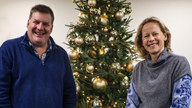 Corporate Christmas Tree Company Ltd founders Charlie and Fiona Cameron. Image: Supplied