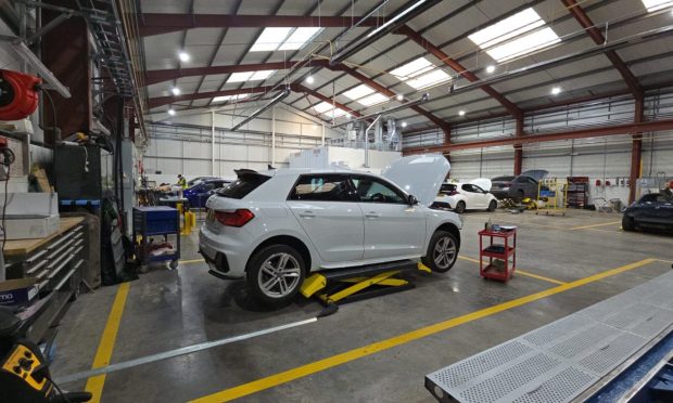 Inside the new Dundee accident repair centre operated by FMG Repair Services.