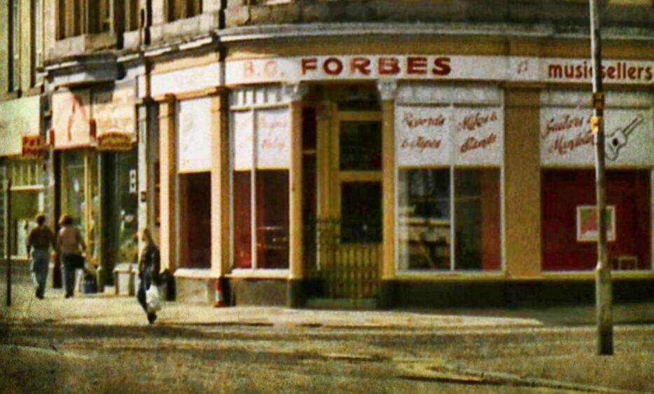 The front of Forbes, A Dundee music shop which was popular for jazz vinyl. 