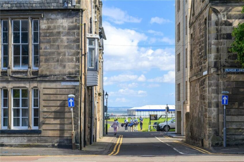 The one-bed flat sits on the corner of the street