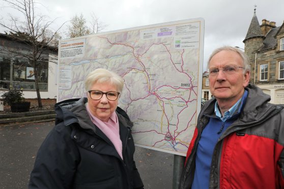 Pam Green and David Bee from the Dunkeld and Birnam Junctions Action Group. Image: Gareth Jennings/DC Thomson.