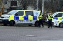 Police arriving at Glenrothes bus station.