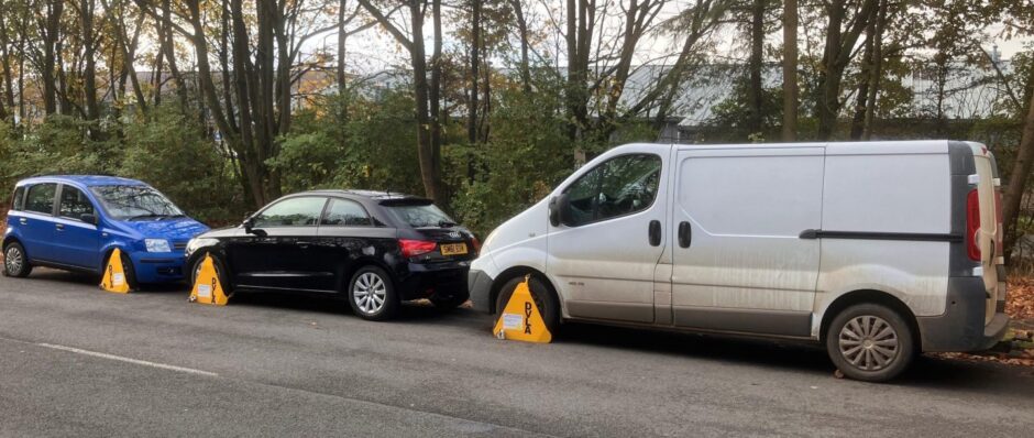 Six vehicles were clamped for unpaid tax in Glenrothes. 