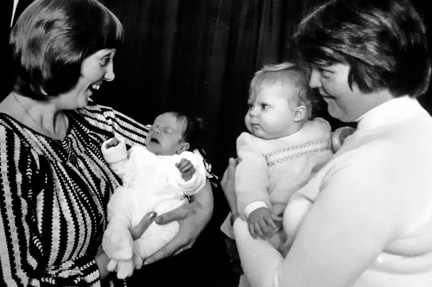 Grace and Alastair meeting Lesley and daughter Louise Brown.