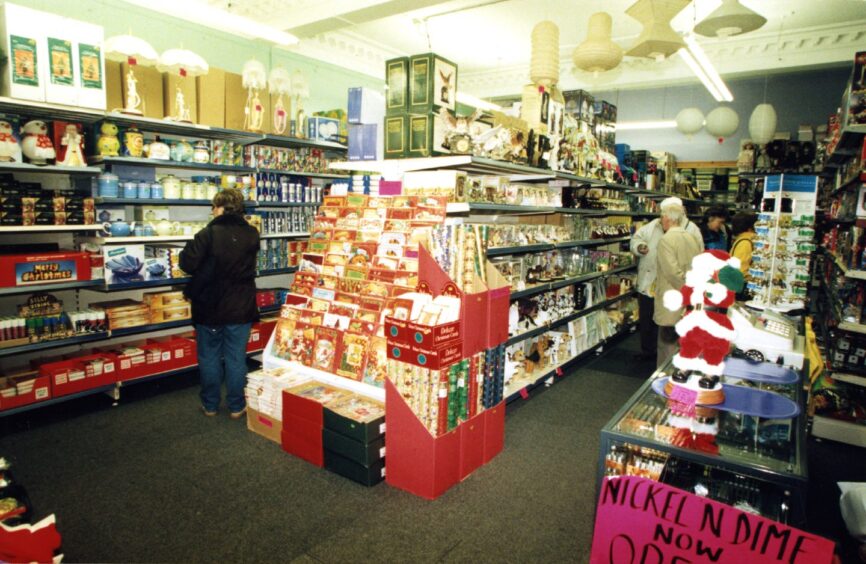 Shoppers inside the store