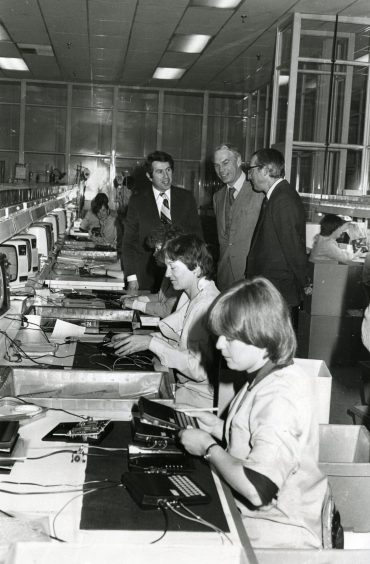 Workers at the Timex factory in Camperdown, Dundee, in December 1981.