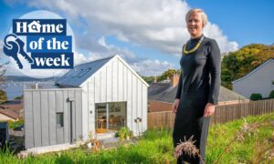 Architect Kirsty Maguire outside her Newport Passivhaus. Image: Kim Cessford.