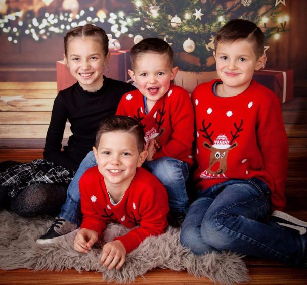 Charlie (front) with siblings Kelseigh, Lewis and Rileigh.