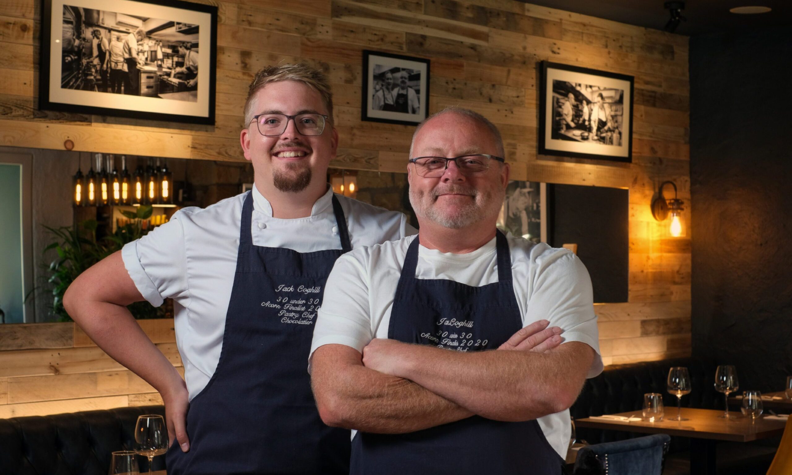 Jack and Bryan Coghill in their chef's whites.