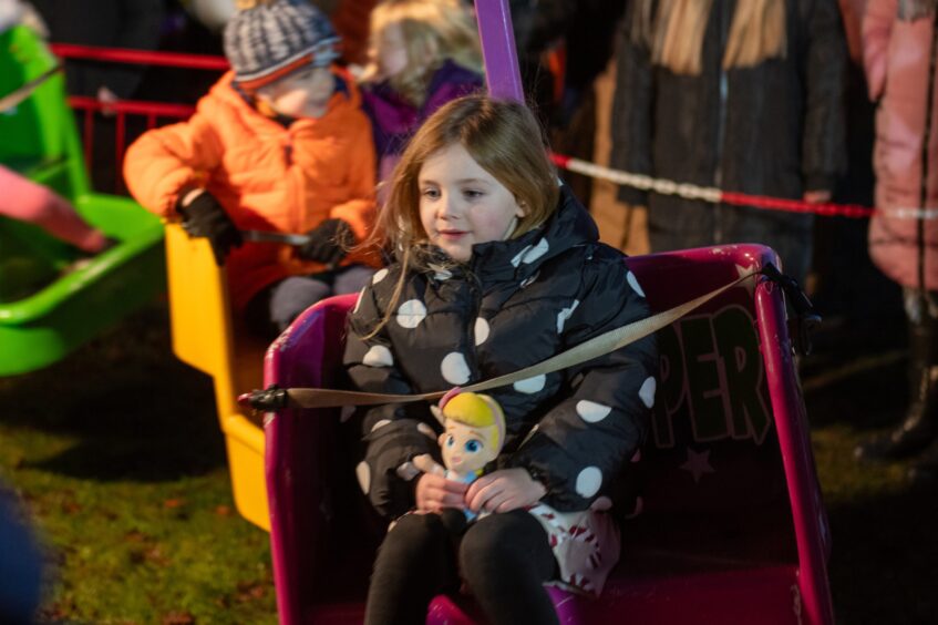 Funfair at Carnoustie Christmas lights event.