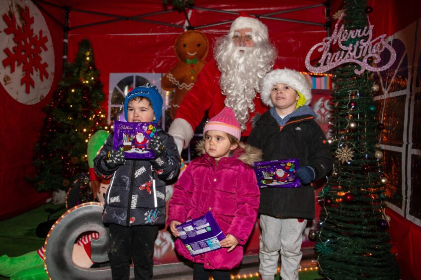 Children in Carnoustie Santa's grotto.