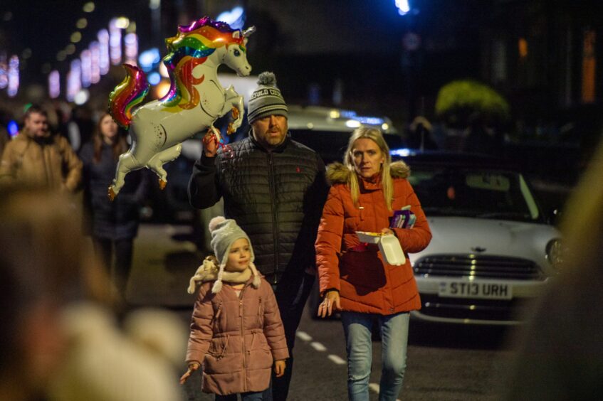 Families at Carnoustie Christmas fair.