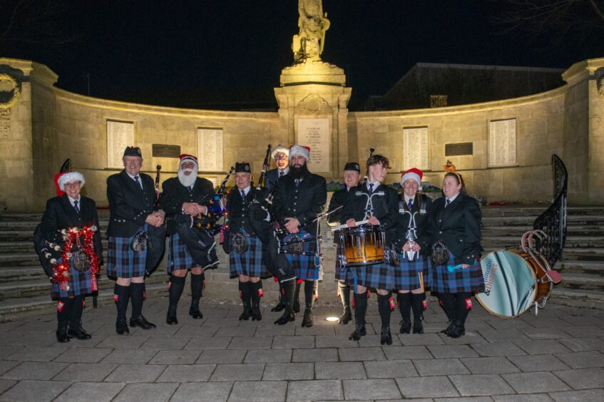 Carnoustie Pipe Band at town Christmas fair.