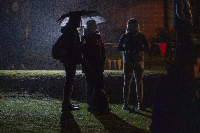 Cupar fireworks in the rain