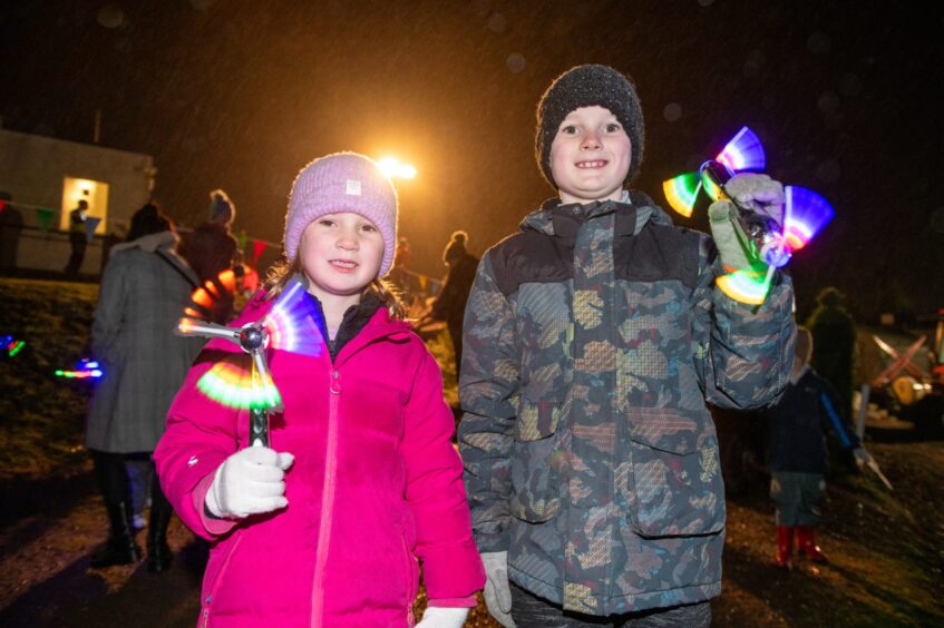 Rowan and Evan Cunningham enjoy Cupar fireworks